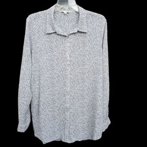 Pink hearts long sleeve button up shirt sz XL